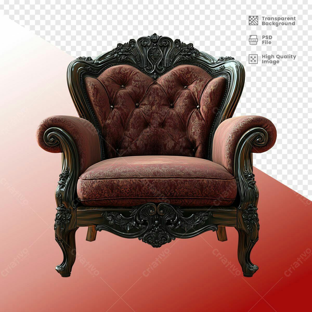 Poltrona Luxo Estilo Barroco PSD Editável