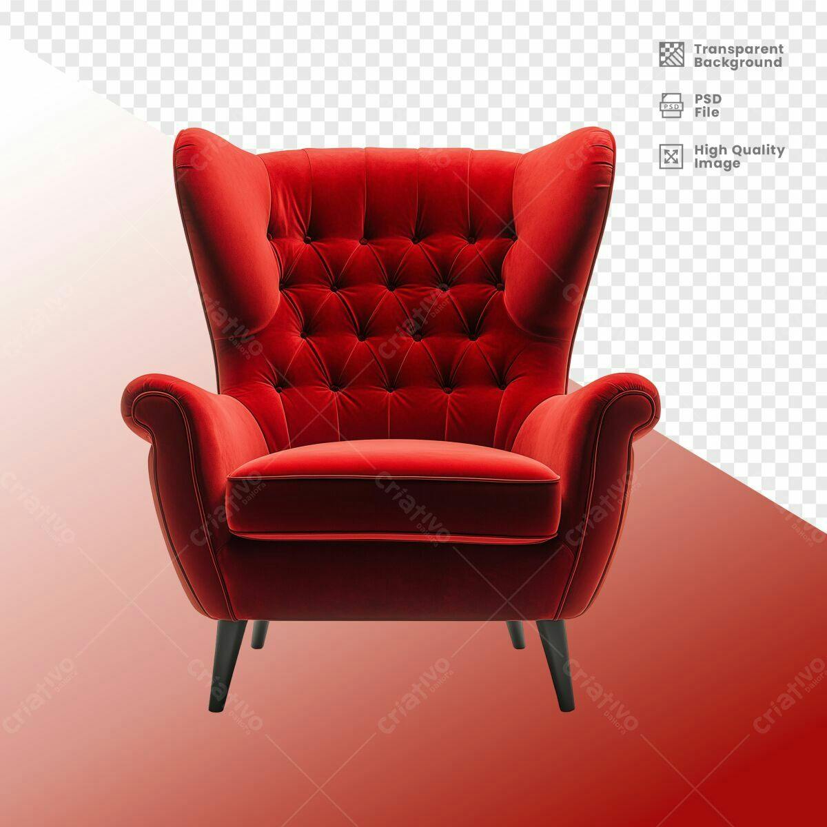 Poltrona Vermelha Luxo PSD Editável