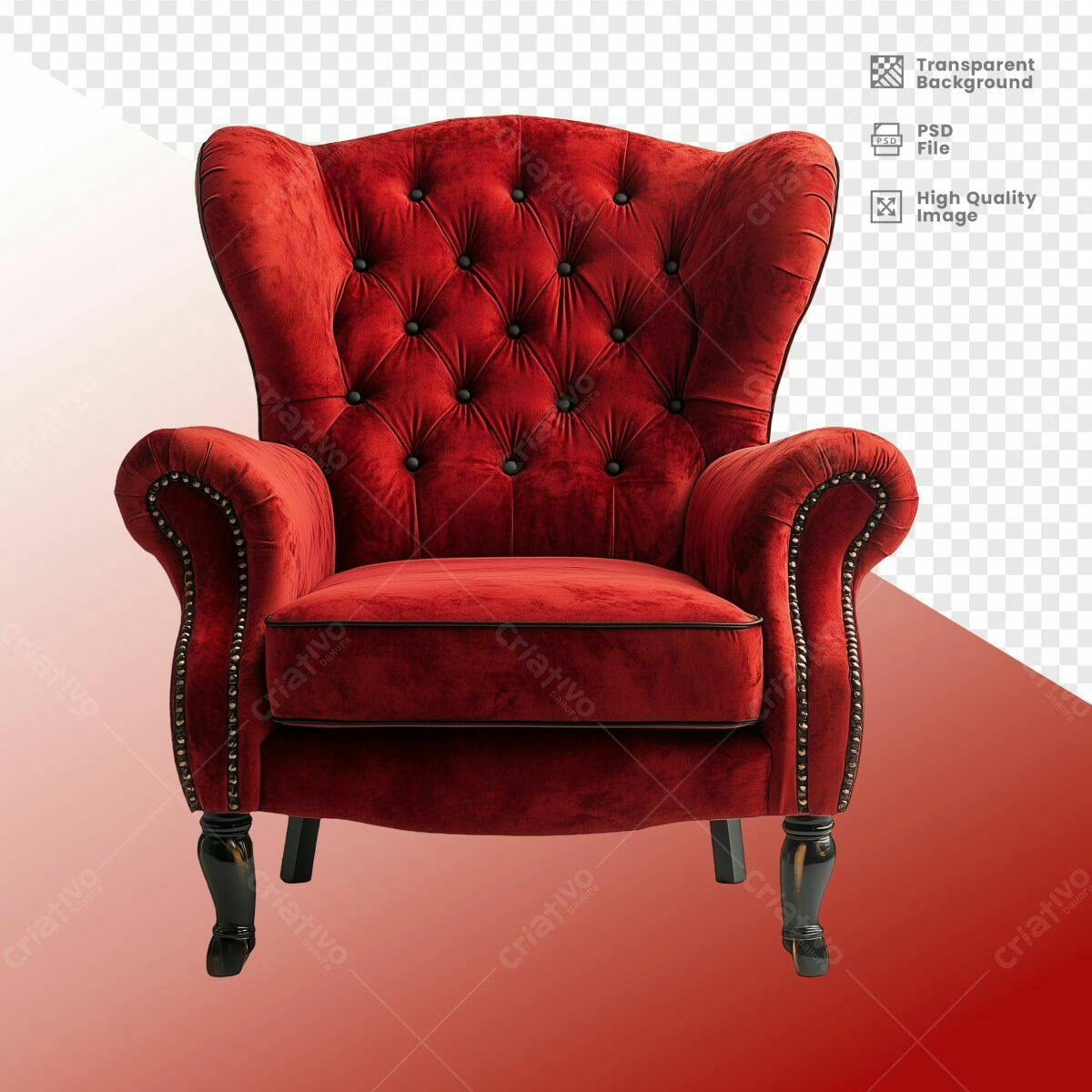Poltrona Vermelha Luxo PSD Editável