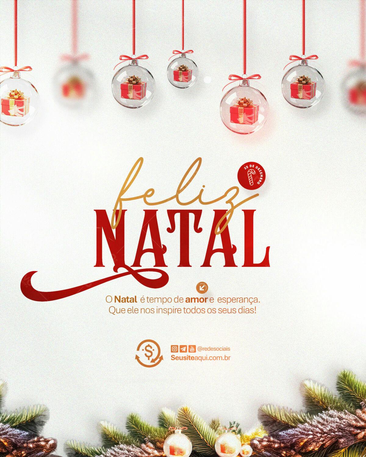 Postagem de Natal PSD Editável