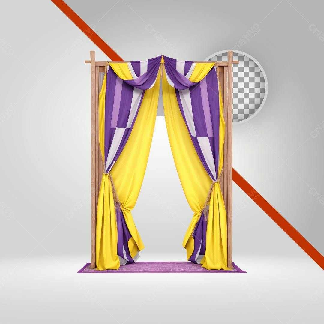 Arco de Casamento Amarelo e Roxo PNG com fundo transparente