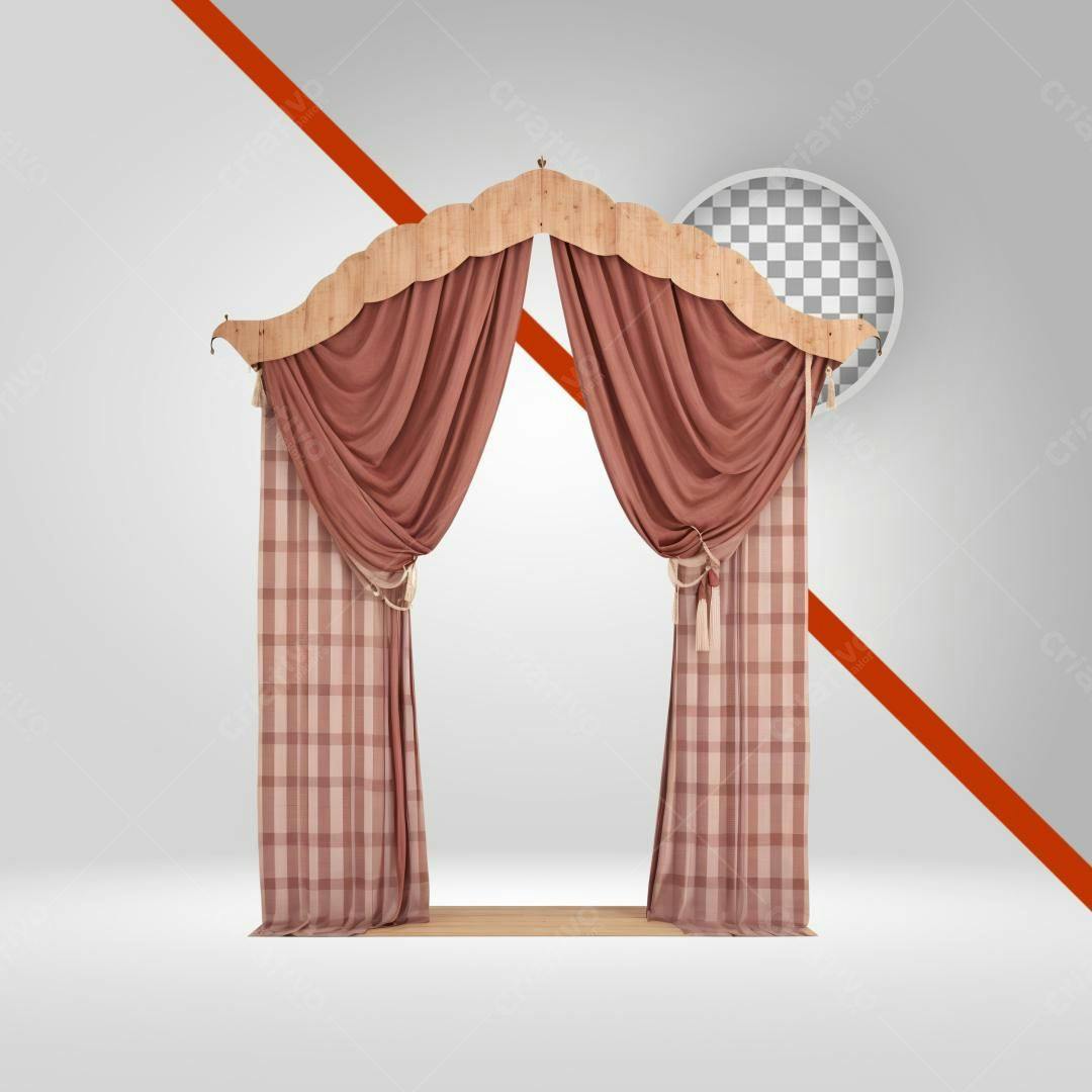 Moldura para fotos Cortina PNG com fundo transparente