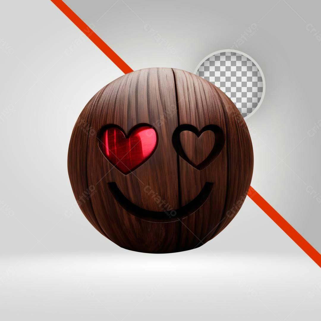Icone Emoticon Madeira Dia dos Namorados PNG com fundo transparente