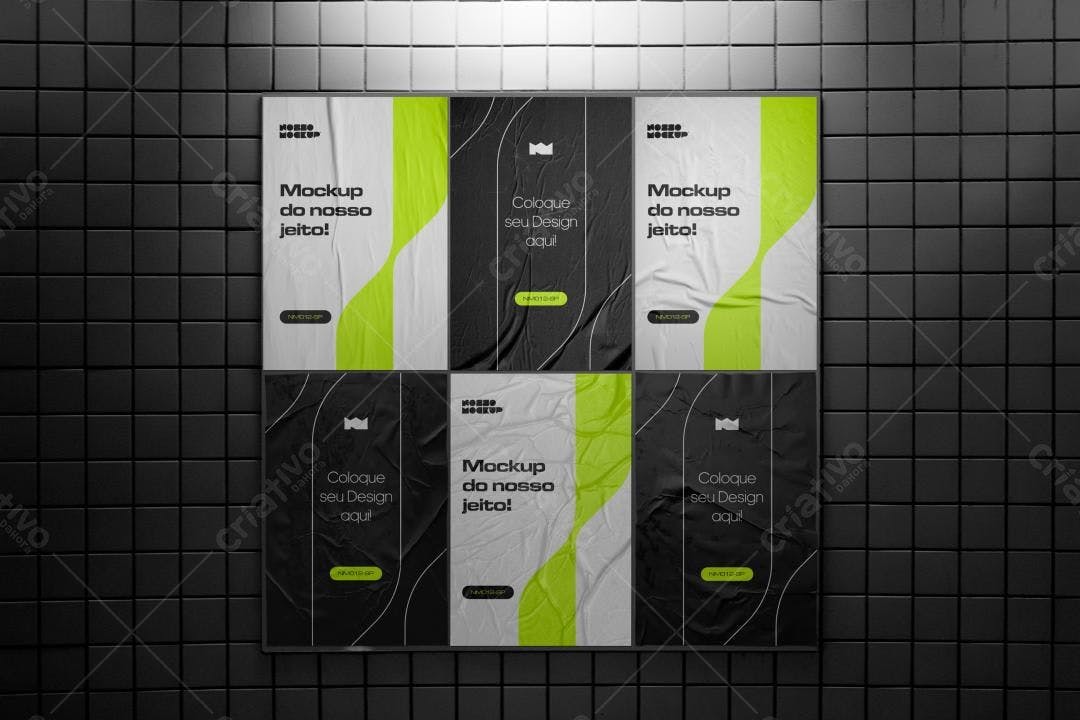 Mockup de Posters em Parede com Acabamento Realista