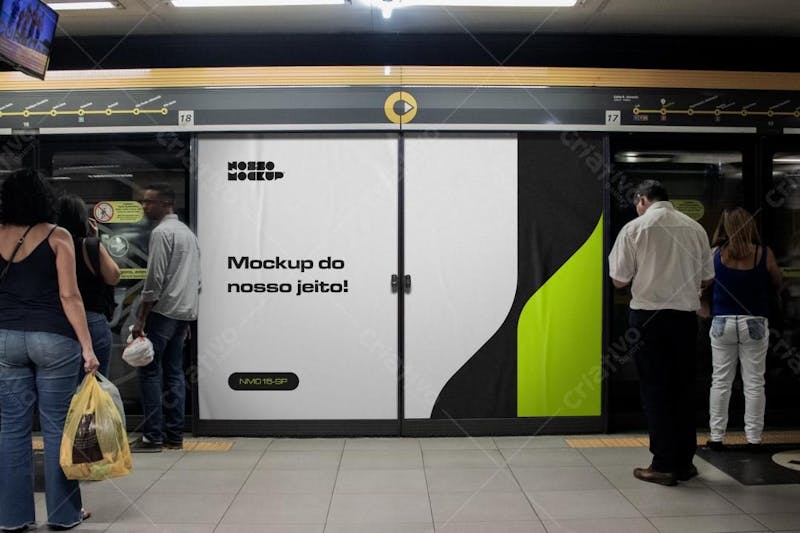 Mockup Portas Do Metrô Em São Paulo