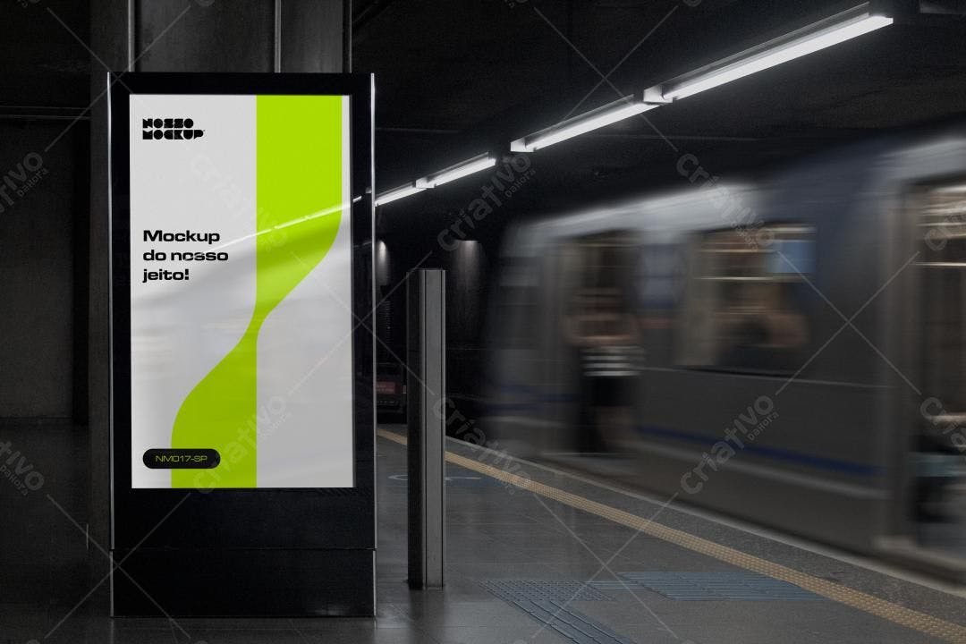 Mockup de Anúncio em Metrô com Design Moderno