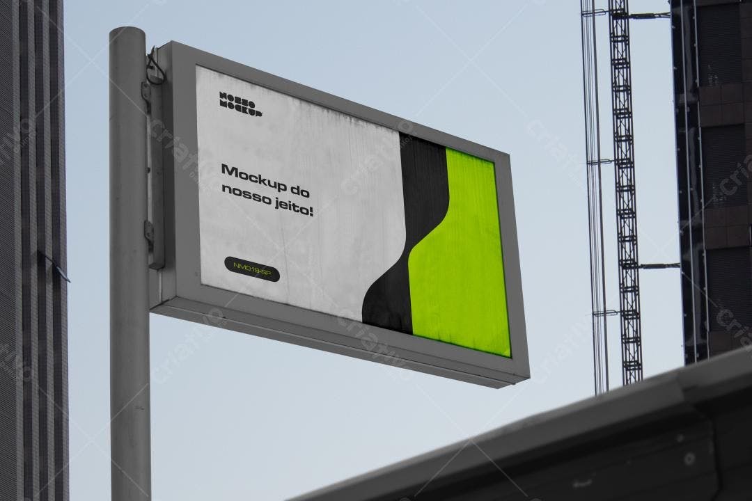 Mockup de Outdoor Moderno com Design Verde e Preto