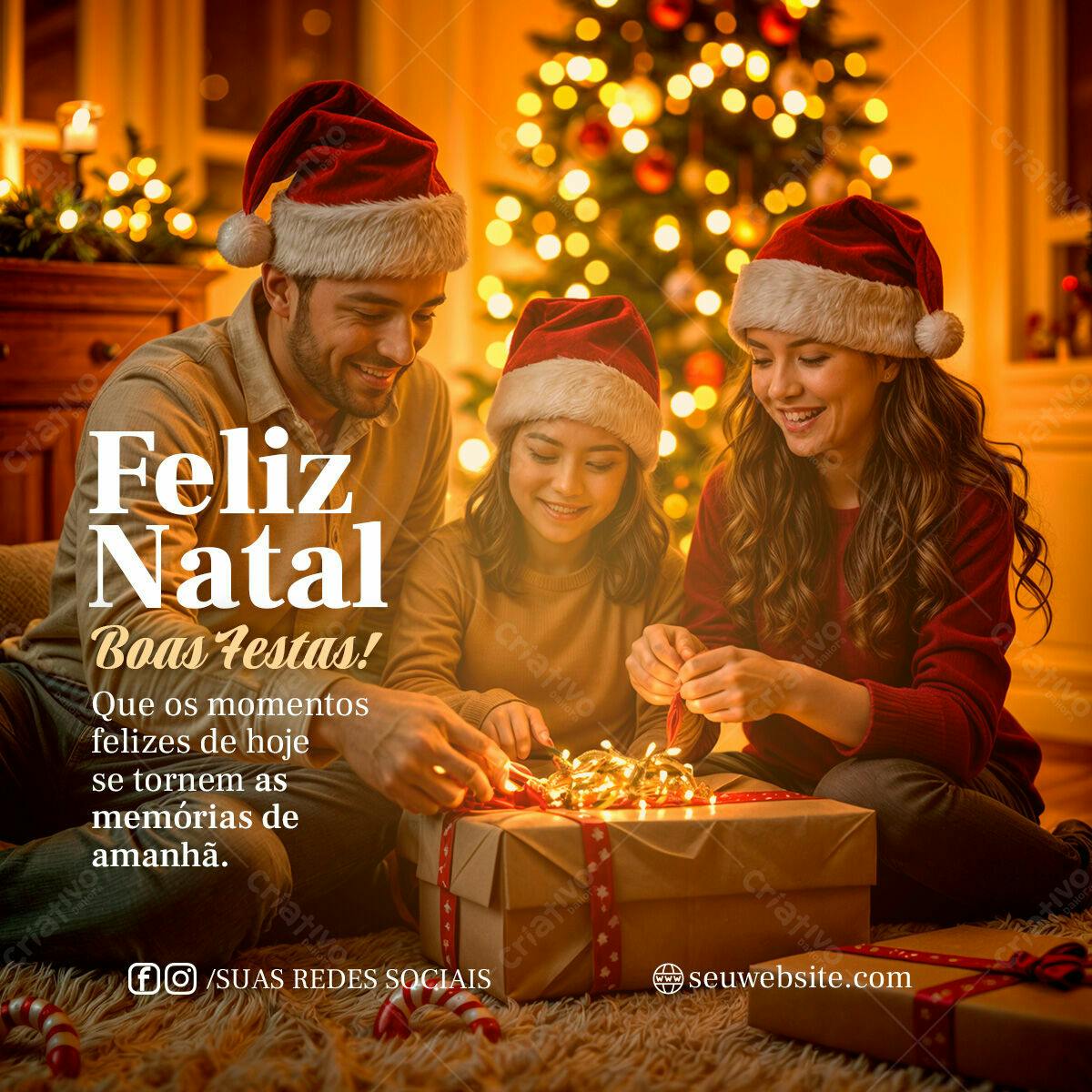 Postagem Natalina Família PSD Editável