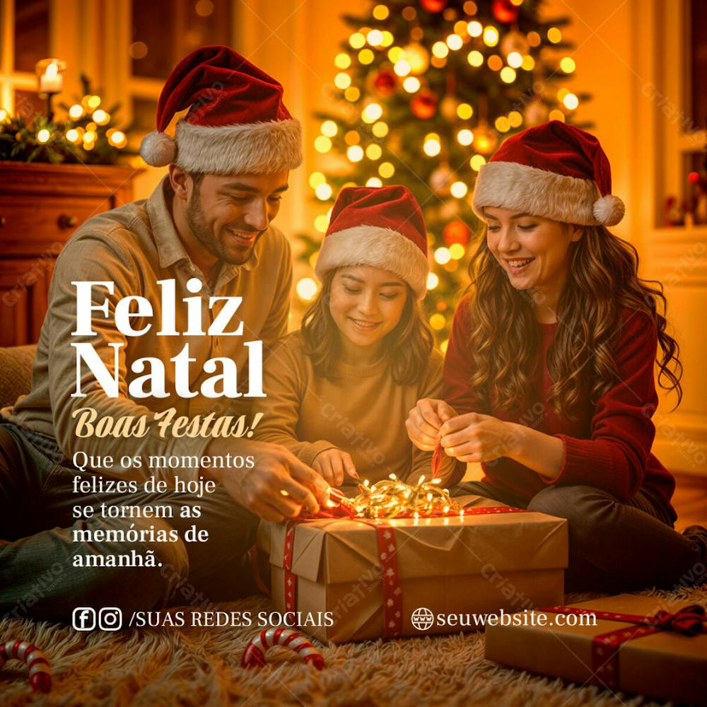 Feed Social Psd Feliz Natal Que Os Momentos Felizes De Hoje Se Tornem As Memórias