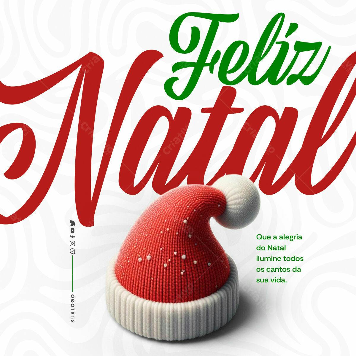 Flyer Natalino com Chapéu de Papai Noel PSD Editável