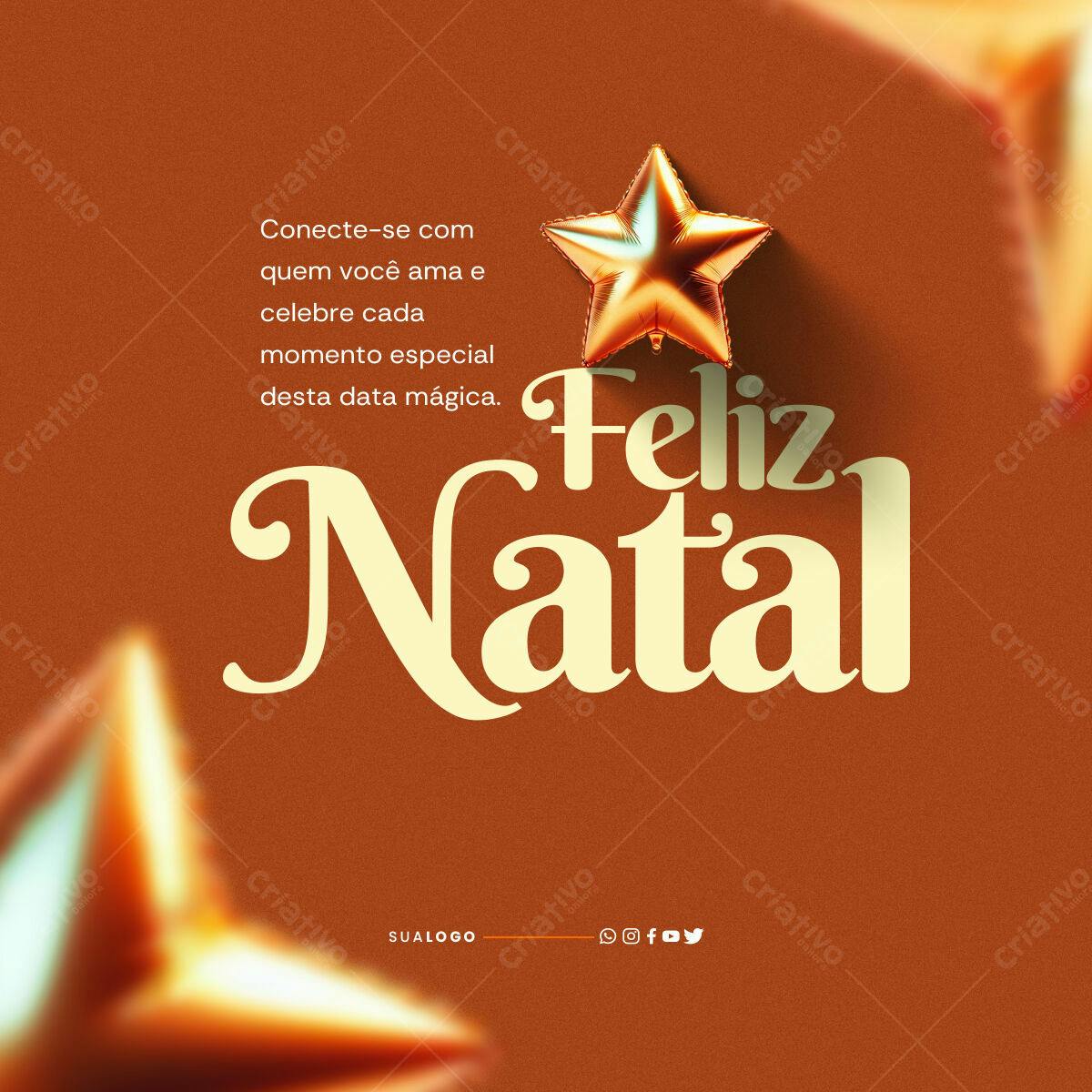 Postagem Natalina Feliz Natal PSD Editável