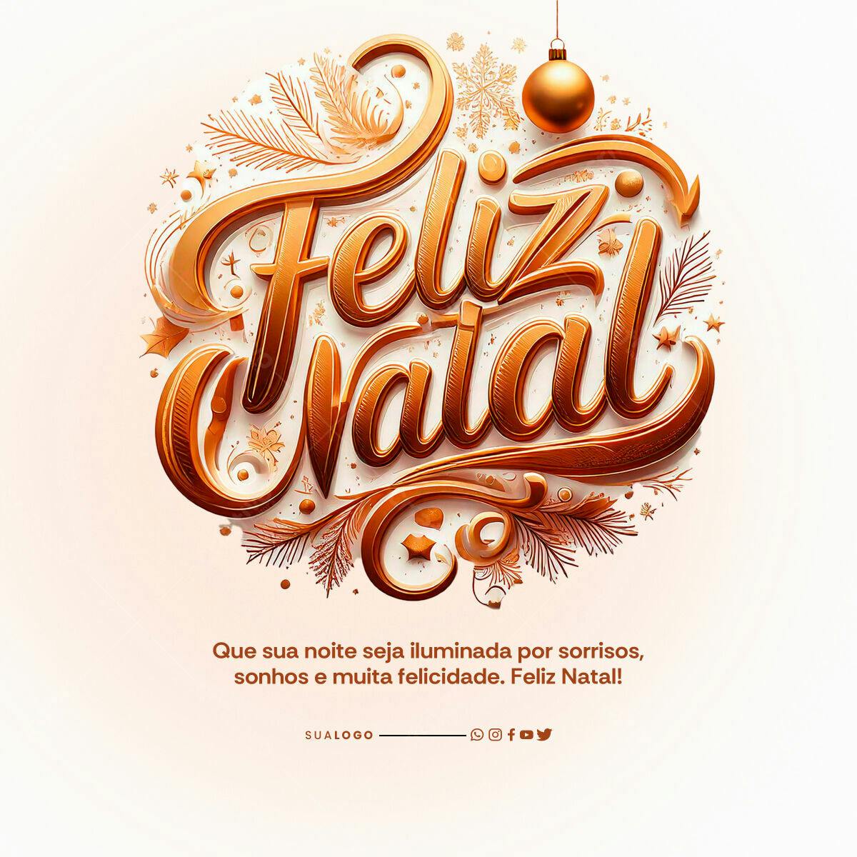 Arte Natalina Feliz Natal PSD Editável