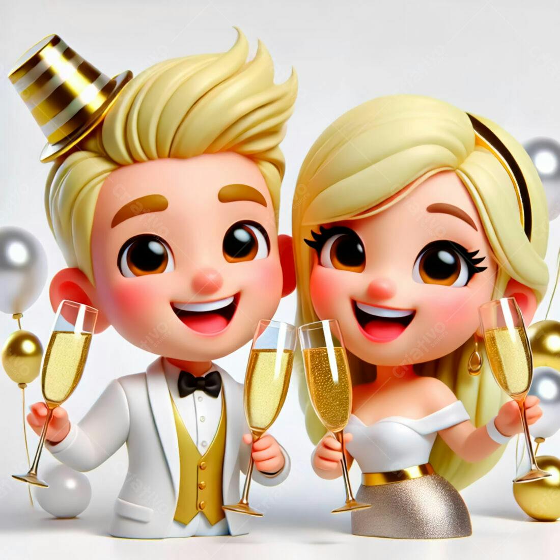 Casal brindando com champanhe Ano Novo