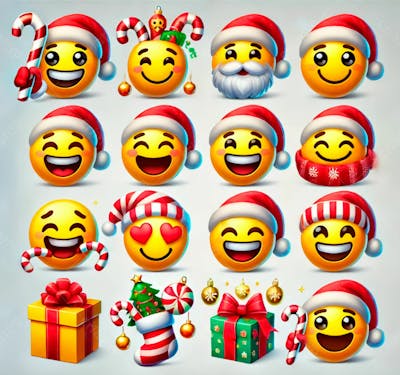 Emoji Feliz Usando Um Chapéu E Segurando Uma Placa De Feliz Natal