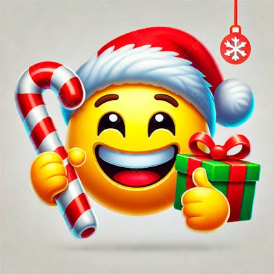 Emoji Feliz Usando Um Chapéu E Segurando Uma Placa De Feliz Natal