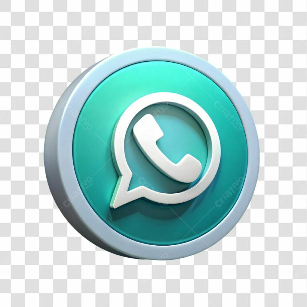 Ícone Plástico Whatsapp Elemento 3D Png Ia