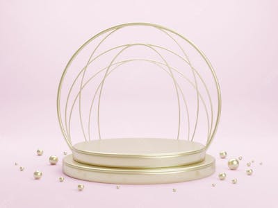 Pódio Abstrato E Vitrine Vazia Ou Suporte De Produto Em Branco Com Fundo Mínimo De Forma Primitiva