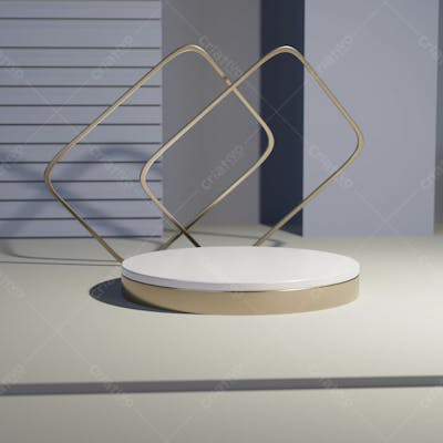 Pódio Abstrato E Vitrine Vazia Ou Suporte De Produto Em Branco Com Fundo Mínimo De Forma Primitiva