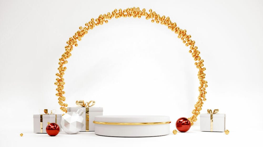 Pódio Abstrato E Vitrine Vazia Ou Suporte De Produto Em Branco Com Fundo Mínimo De Forma Primitiva