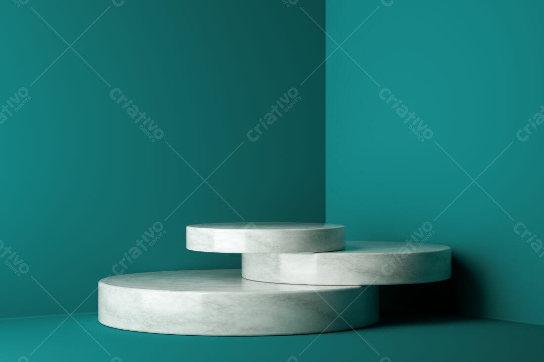 Plataforma de mármore em fundo verde