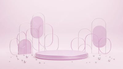 Pódio Abstrato E Vitrine Vazia Ou Suporte De Produto Em Branco Com Fundo Mínimo De Forma Primitiva