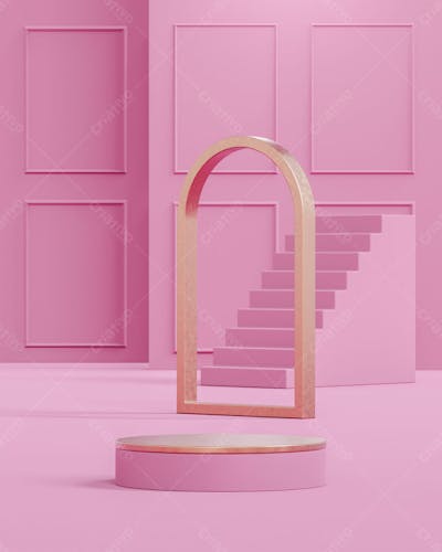 Pódio Abstrato E Vitrine Vazia Ou Suporte De Produto Em Branco Com Fundo Mínimo De Forma Primitiva