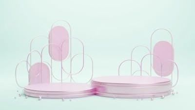 Pódio Abstrato E Vitrine Vazia Ou Suporte De Produto Em Branco Com Fundo Mínimo De Forma Primitiva