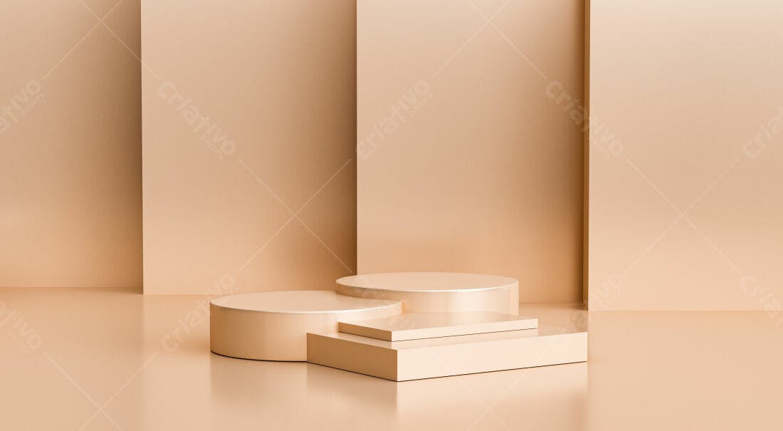 Palco minimalista bege para produtos