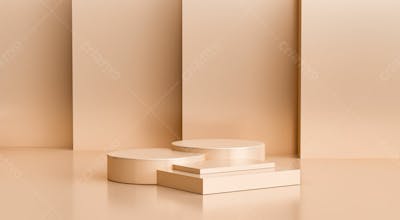 Pódio Abstrato E Vitrine Vazia Ou Suporte De Produto Em Branco Com Fundo Mínimo De Forma Primitiva