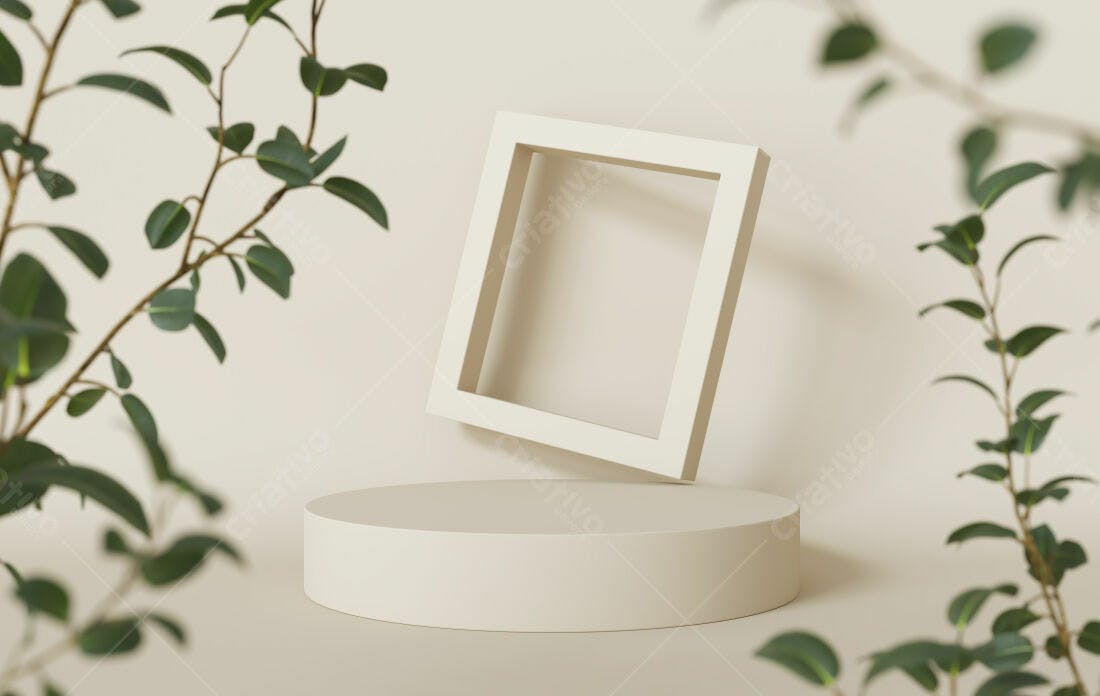 Moldura Quadrada em Cenário Minimalista