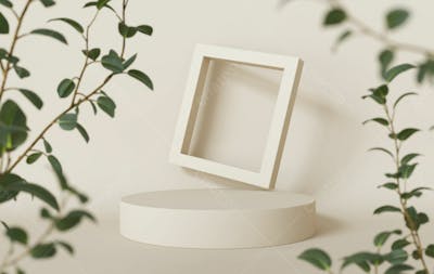 Pódio Abstrato E Vitrine Vazia Ou Suporte De Produto Em Branco Com Fundo Mínimo De Forma Primitiva