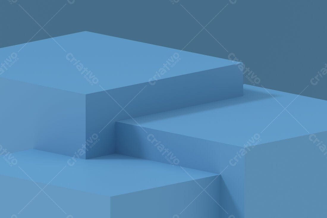 Cubos azuis sobrepostos fundo azul claro