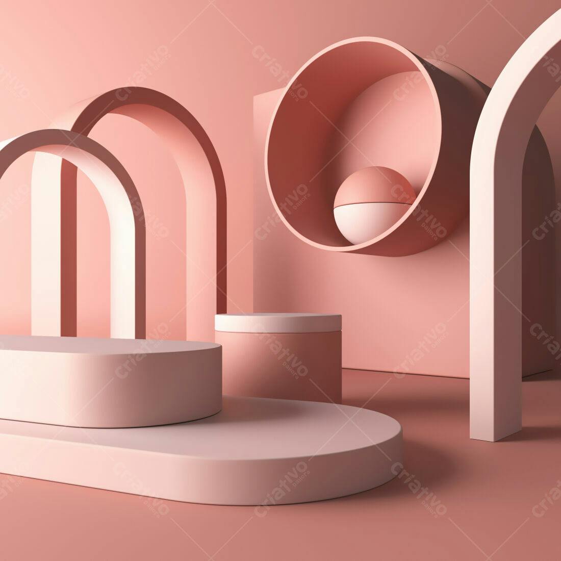 Plataforma Minimalista Rosa para Produtos