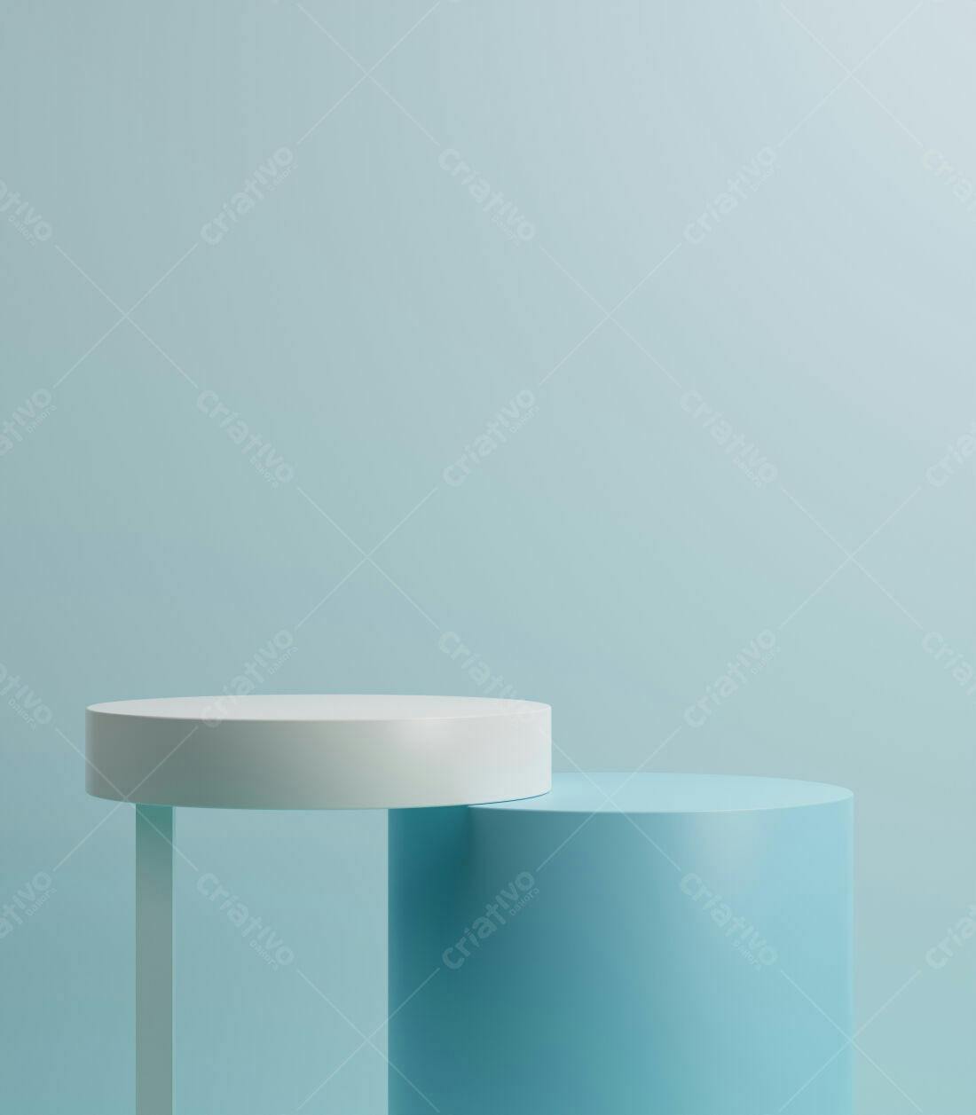 Plataforma de exibição em tons pastel