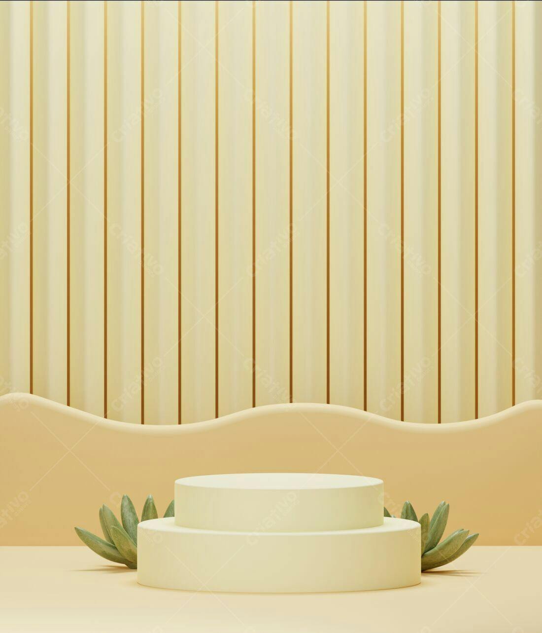 Palco com plantas em tons pastel