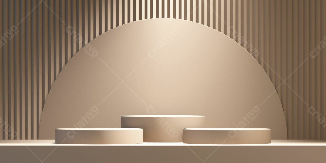 Pódio minimalista tons bege claro