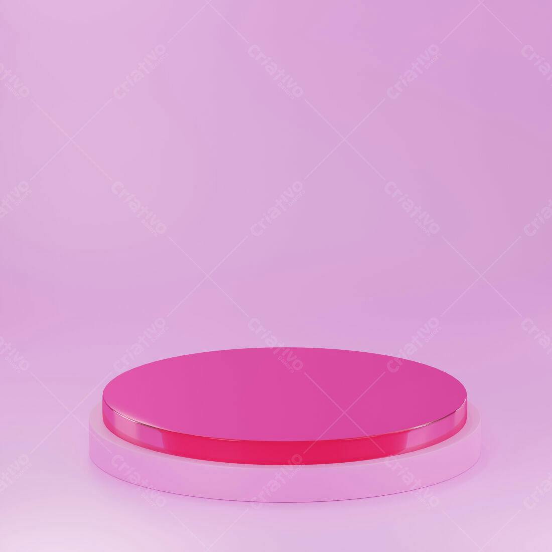 Plataforma circular rosa claro e rosa escuro