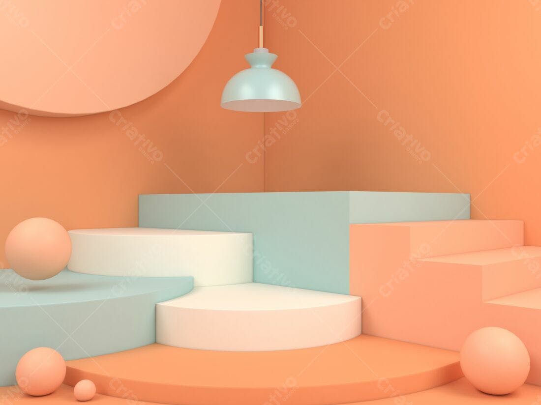 Plataforma geométrica cores pastel