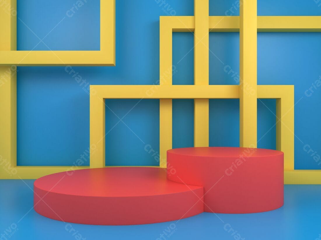 Plataforma Vermelha e Amarela Abstrata