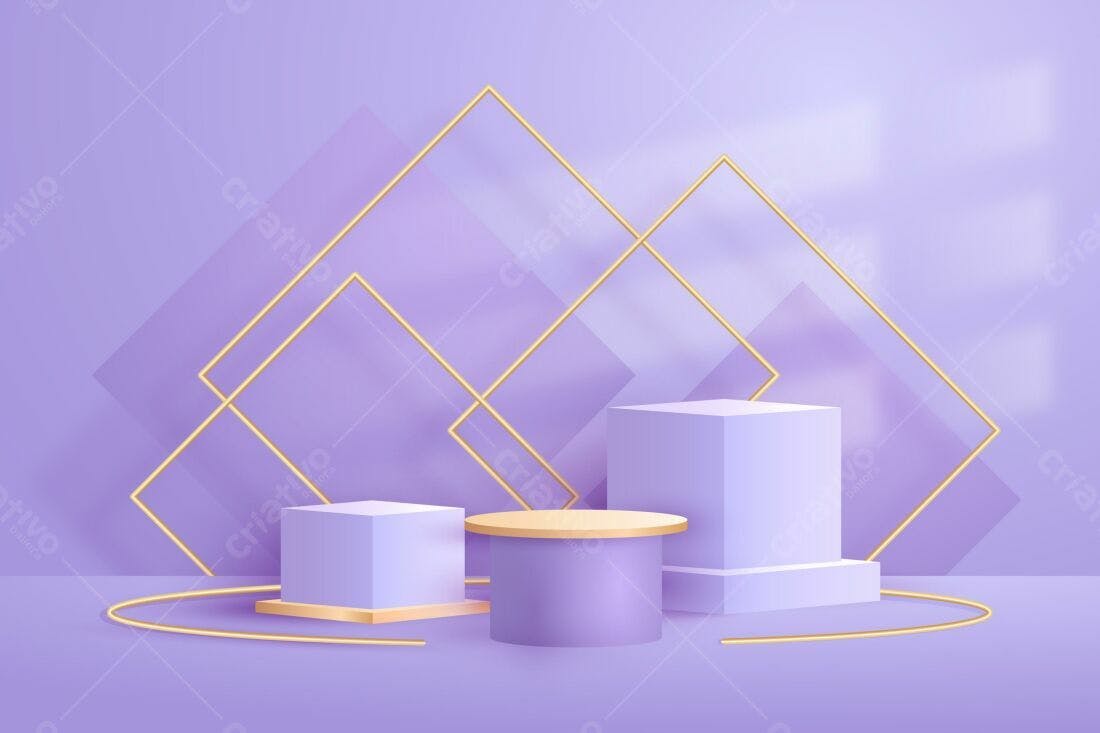 Palco Púrpura com Detalhes Dourados