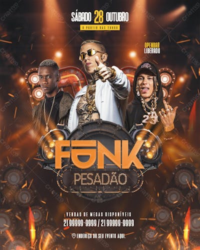 Flyer Evento Funk Pesadao Feed