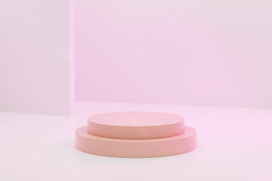 Palco Rosa para Produtos Minimalista