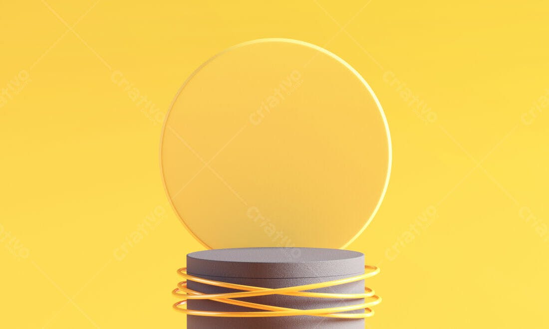 Plataforma Circular Amarela e Cinza