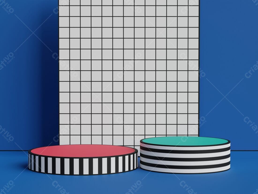 Plataforma geométrica moderna cores vibrantes