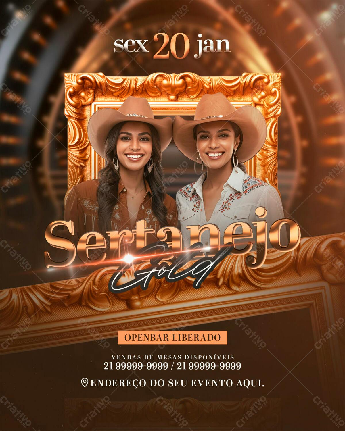 Flyer Festa Sertaneja PSD Editável