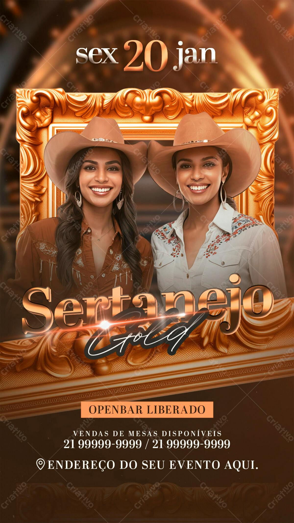 Flyer Festa Sertaneja PSD Editável