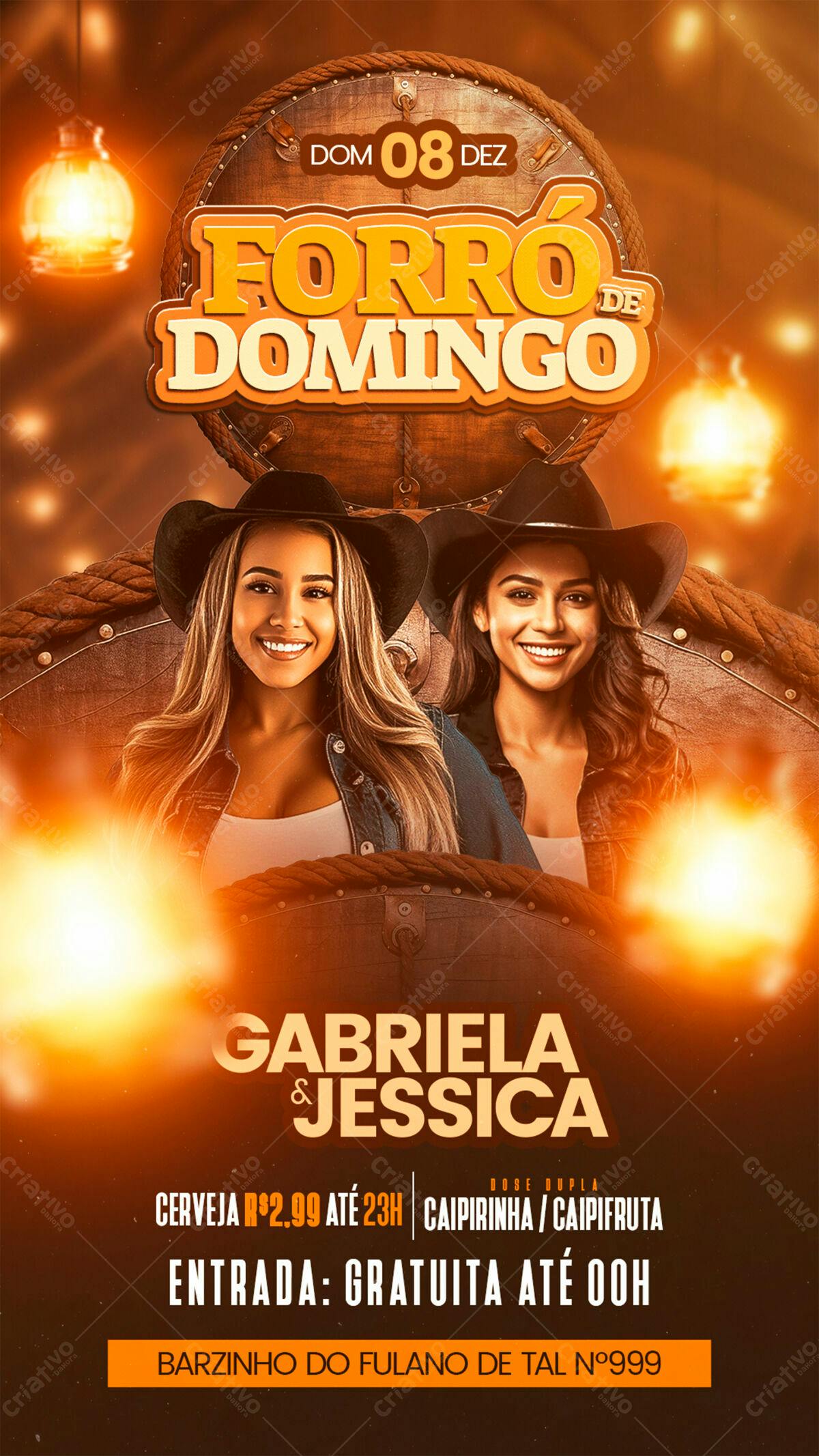 Flyer Forró de Domingo PSD Editável
