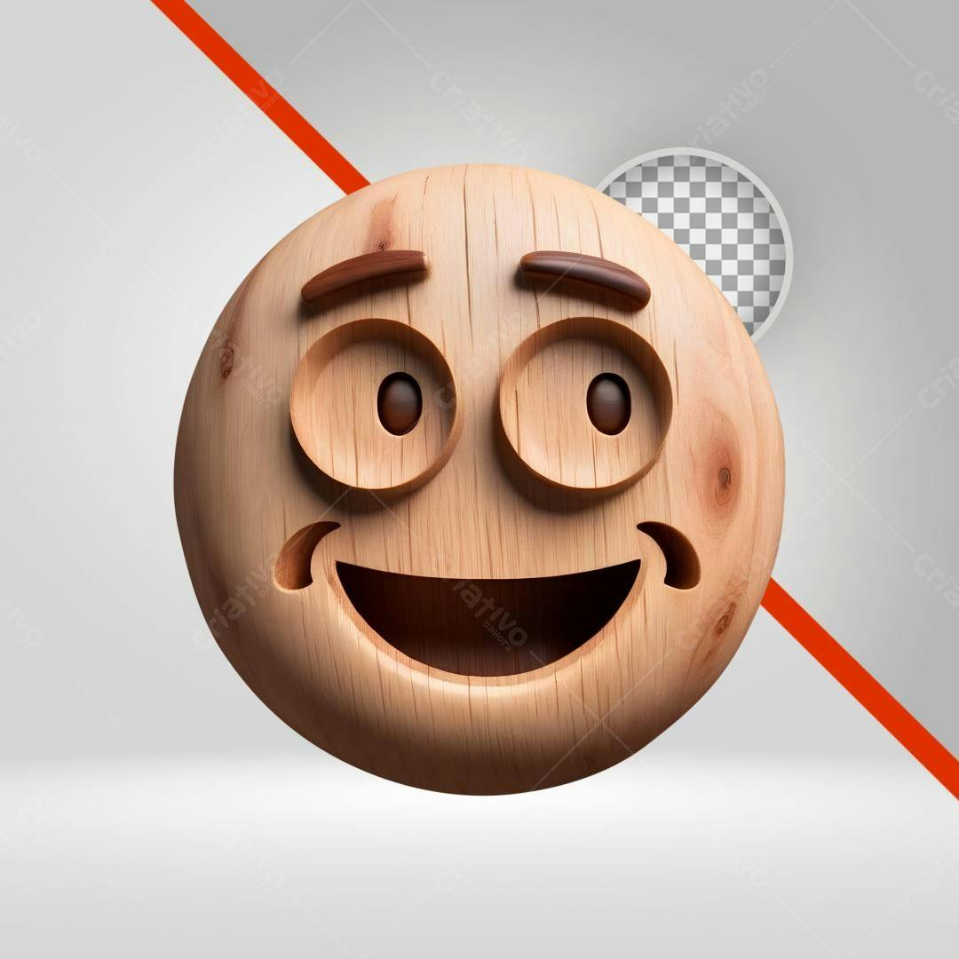 Icone Emoticon Madeira PNG com fundo transparente