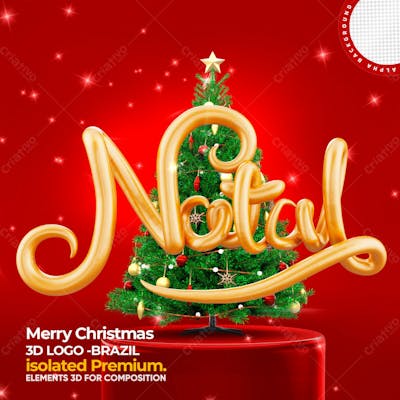 Selo 3D De Natal Elementos 3D Para Composição Psd Editable
