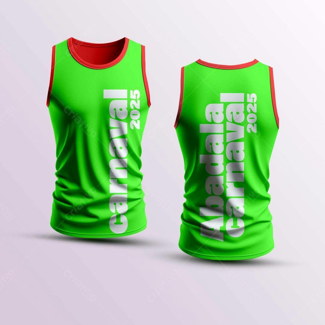 Mockup de Regata Verde para Carnaval 2025